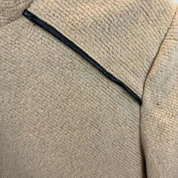 Ladies Stradivarius Brand Tan and Faux Leather Detail Jacket Size Large - Picture 10 of 14